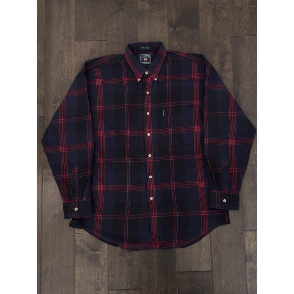 Vintage Chaps Ralph Lauren Mens‎ Size Large Button Down Multicolor Plaid Shirt